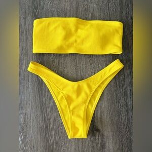 Zaful Vibrant Yellow Cheeky Bikini (Size Medium)